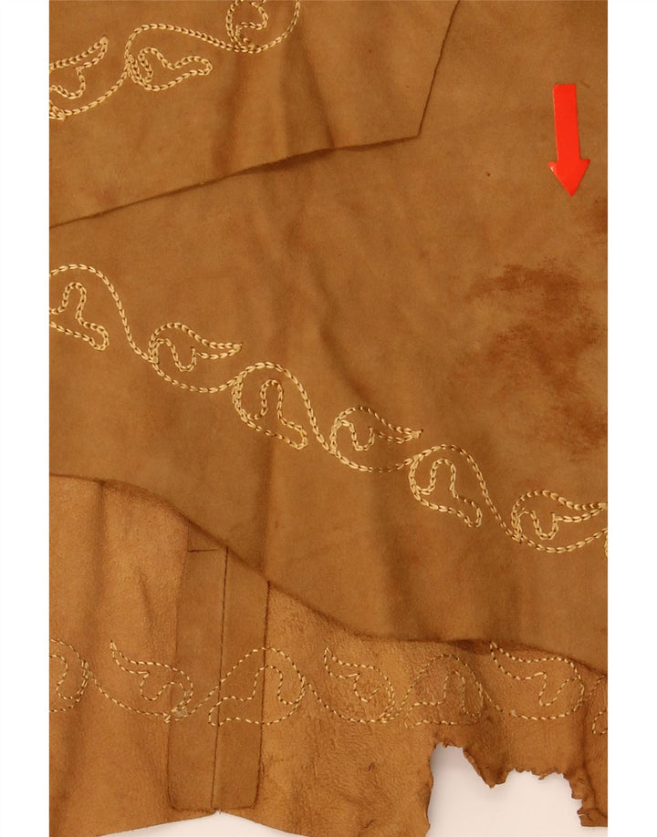 CONBIPEL Womens Suede Skirt IT 48 XL W32 L27 Brown Leather Vintage Conbipel and Second-Hand Conbipel from Messina Hembry 