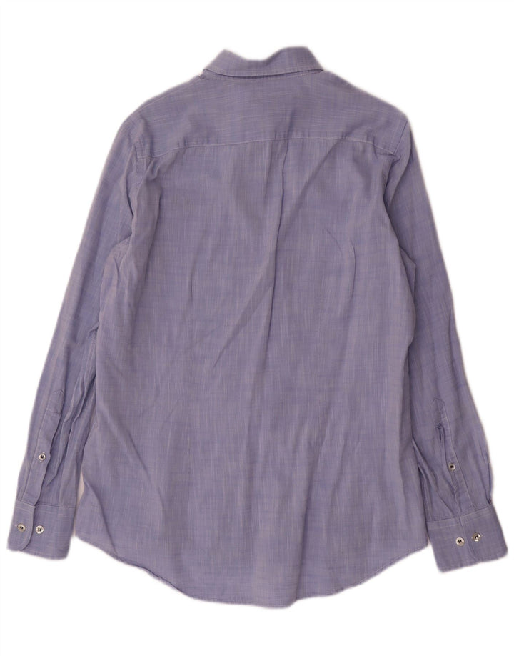 FRED PERRY Мужская рубашка приталенного кроя, маленький синий хлопок