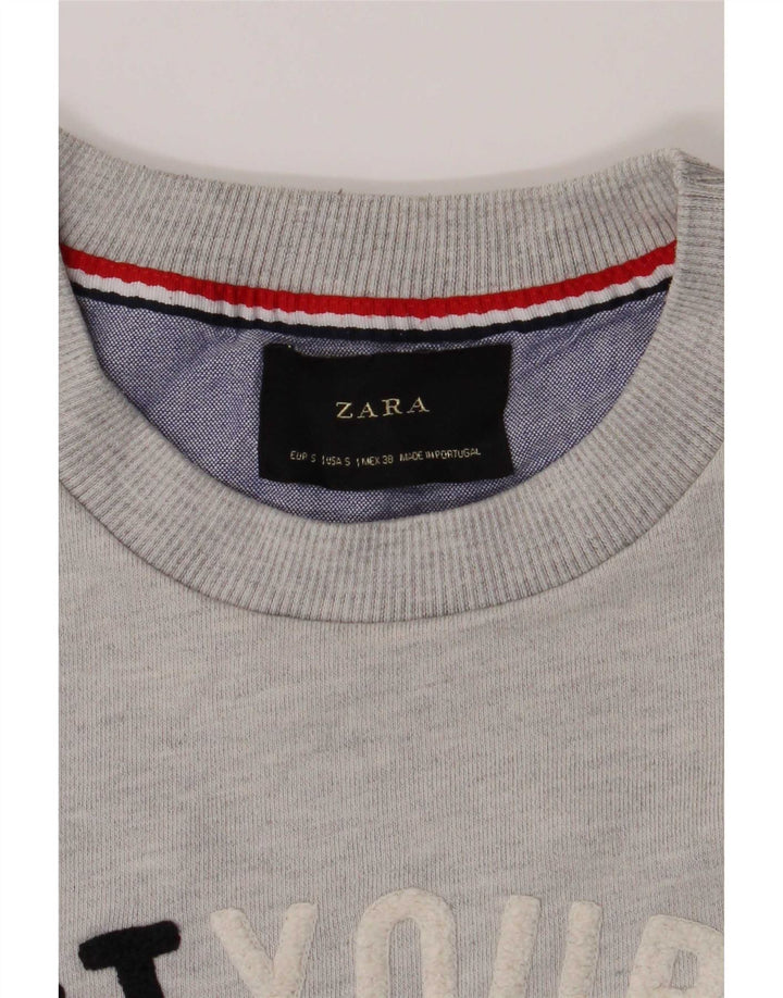 Мужской свитер с рисунком Zara, маленький серый