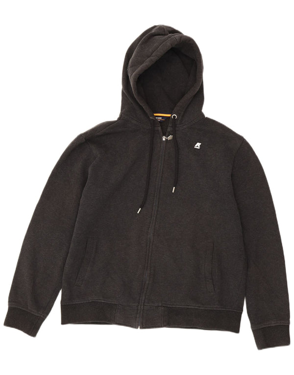 Мужской свитер с капюшоном на молнии K-Way XL, серый хлопок