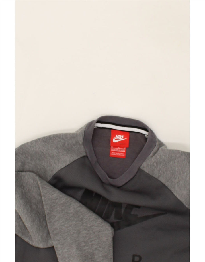 NIKE Girls Graphic Sweatshirt Jumper 10-11 Years Medium  Grey Colourblock Vintage Nike and Second-Hand Nike from Messina Hembry 