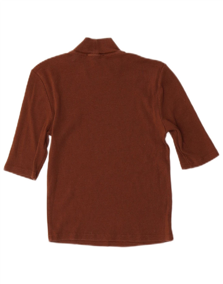 ZARA Womens Crop T-Shirt Top UK 8 Small Brown