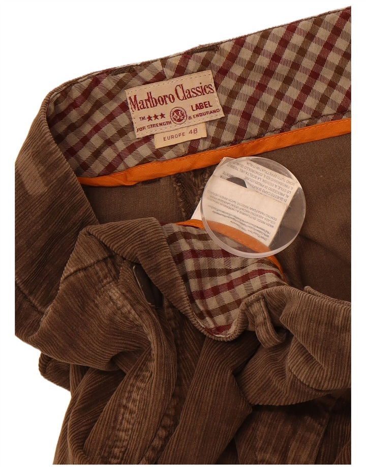MARLBORO CLASSICS Womens Corduroy Trousers EU 48 Medium W34 L29 Brown