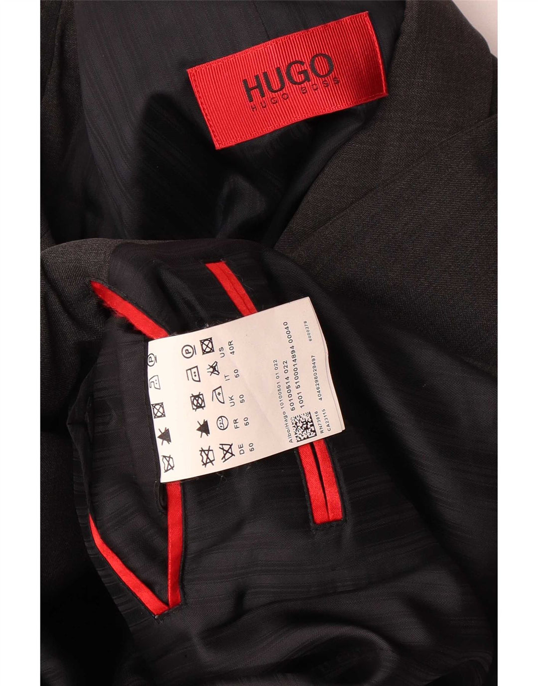 Мужской пиджак Hugo Boss на 3 пуговицах UK 50, большой черный шерстяной