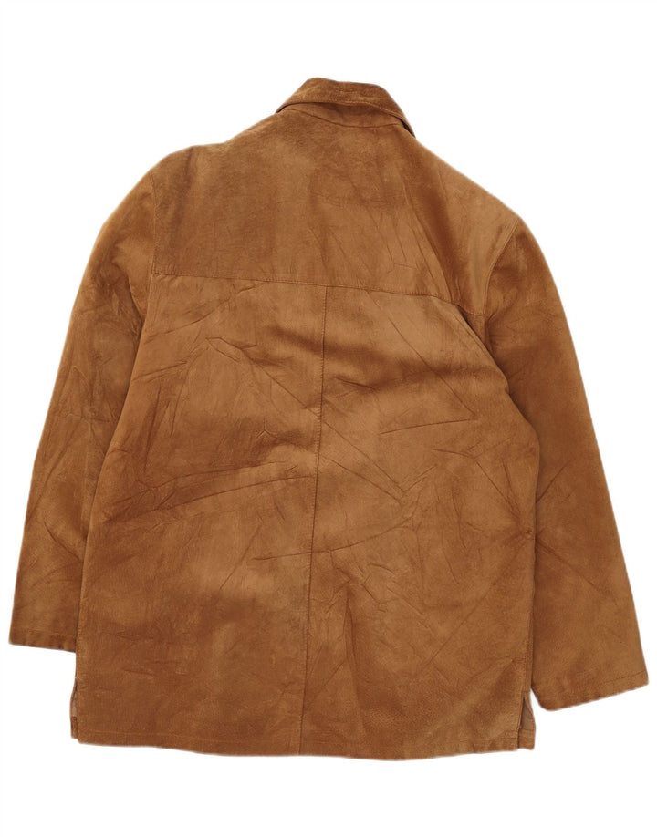 Винтажная мужская замшевая куртка IT 52 XL Коричневая кожаная