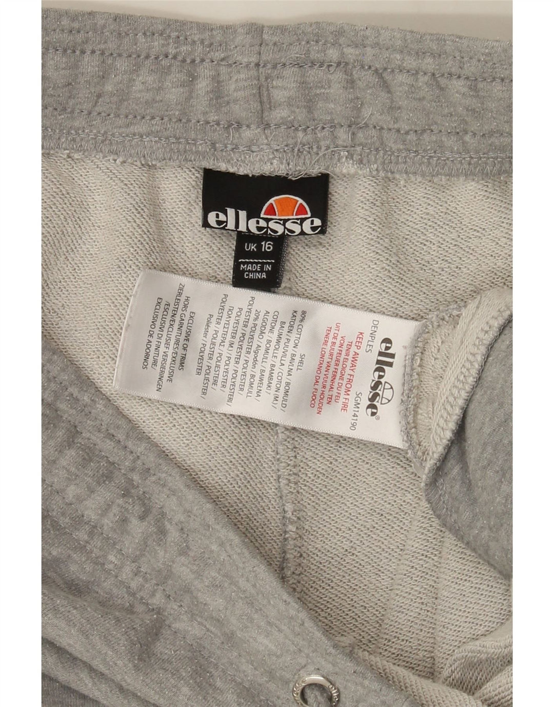 ELLESSE Womens Sport Shorts UK 16 Large  Grey Cotton Vintage Ellesse and Second-Hand Ellesse from Messina Hembry 