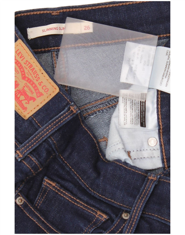 Женские обтягивающие джинсы Levi's W26 L32, темно-синие, хлопок