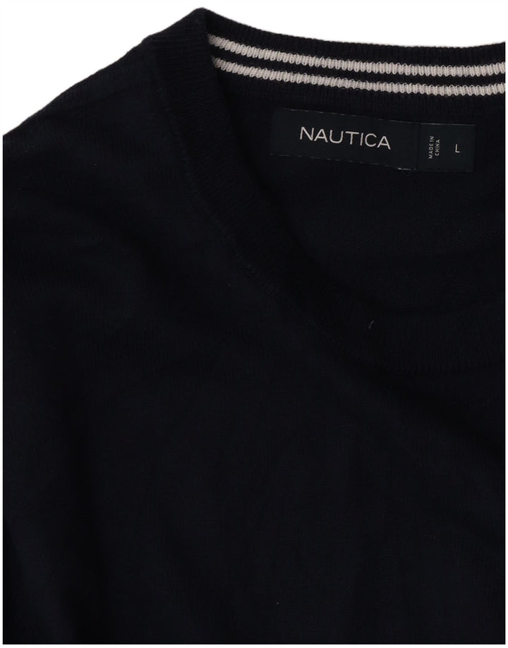 Мужской джемпер с круглым вырезом Nautica, большой темно-синий