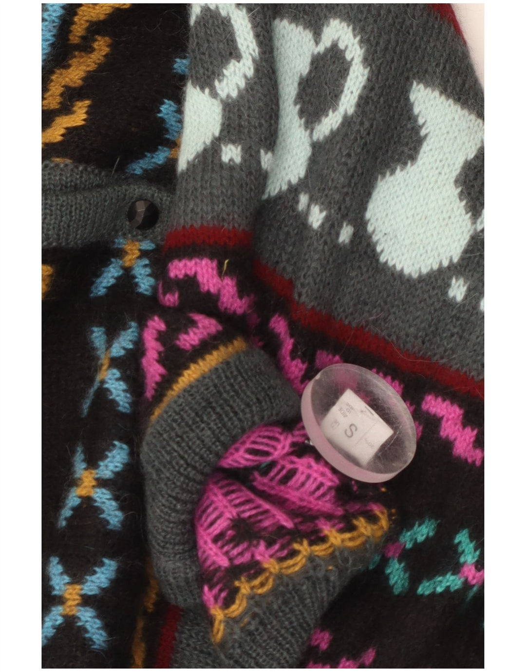 Винтажный женский кардиган с абстрактным узором, Великобритания, 10 маленьких разноцветных свитеров