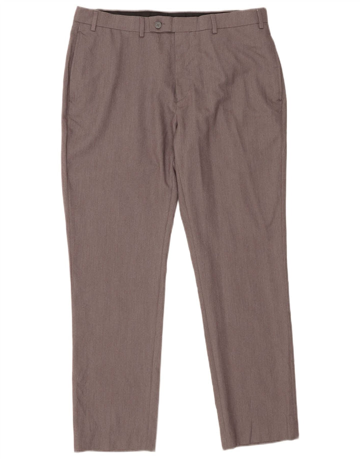 CALVIN KLEIN Mens Slim Fit Suit Trousers W36 L30 Grey Polyester