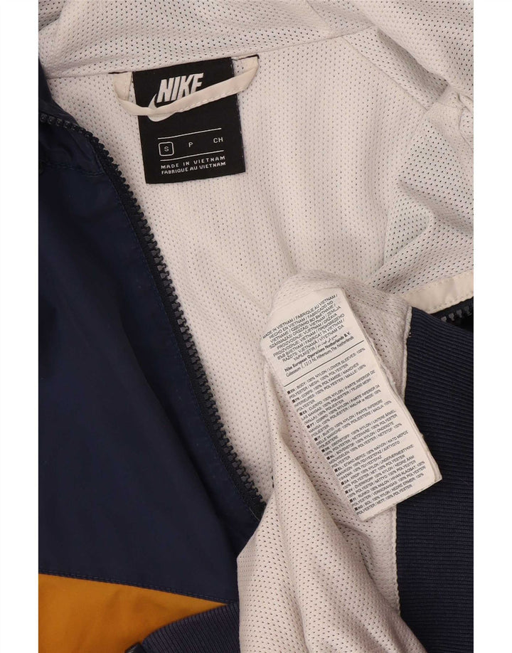 Мужская непромокаемая куртка с капюшоном Nike UK 36, маленькая, разноцветная, нейлон с цветными блоками