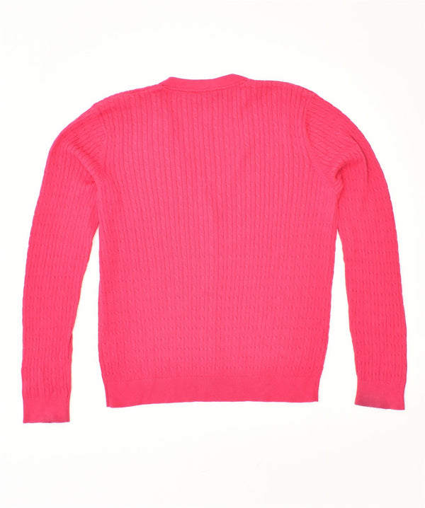 CREW CLOTHING Женский кардиган-свитер UK 14, большой розовый хлопок