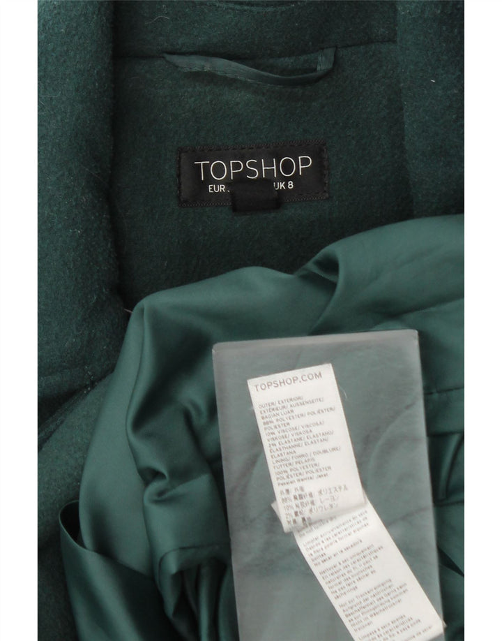 Женское пальто Topshop UK 8 маленькое зеленое из полиэстера