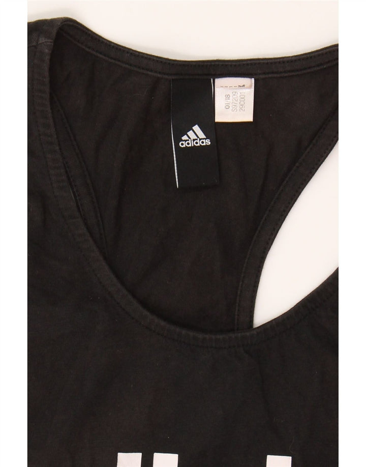 ADIDAS Womens Graphic Vest Top UK 10 Small Black