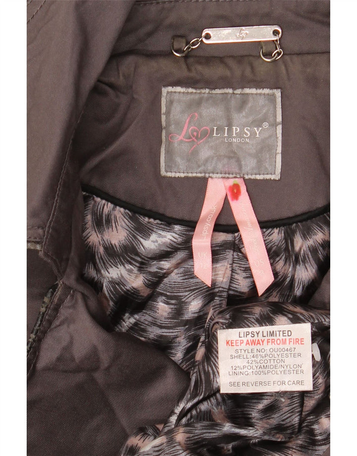 Женский тренч Lipsy UK 12, полиэстер среднего серого цвета