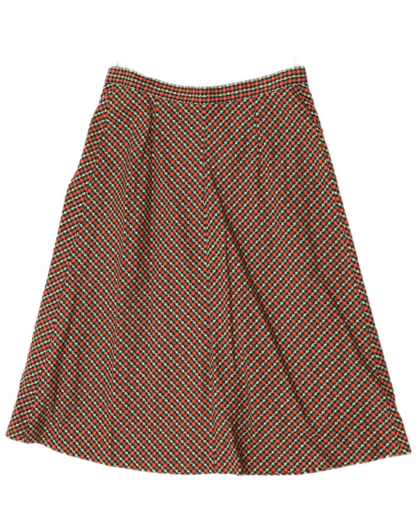 Винтажная женская юбка-трапеция W28, средняя разноцветная клетка