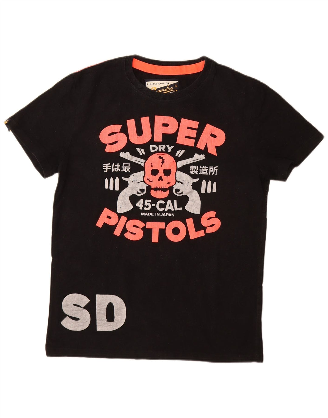 SUPERDRY Мужская футболка с рисунком, большой черный хлопок