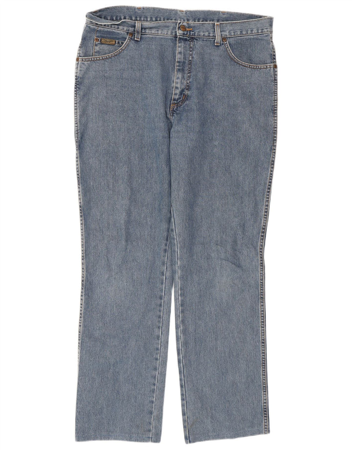 Мужские прямые джинсы Wrangler W36 L32, синие, хлопковые, классические