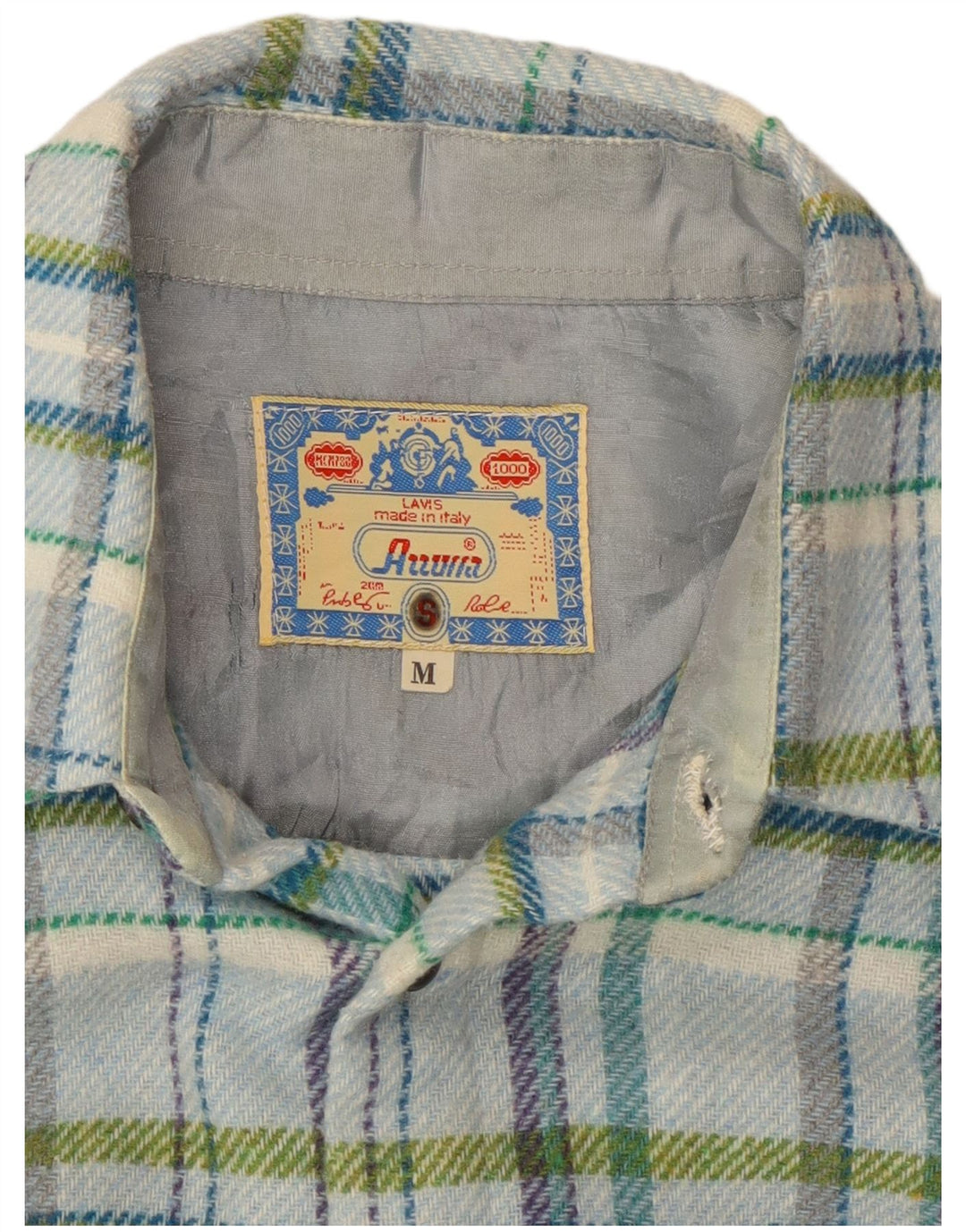 Винтажная мужская фланелевая рубашка Lumberjack среднего синего цвета в клетку