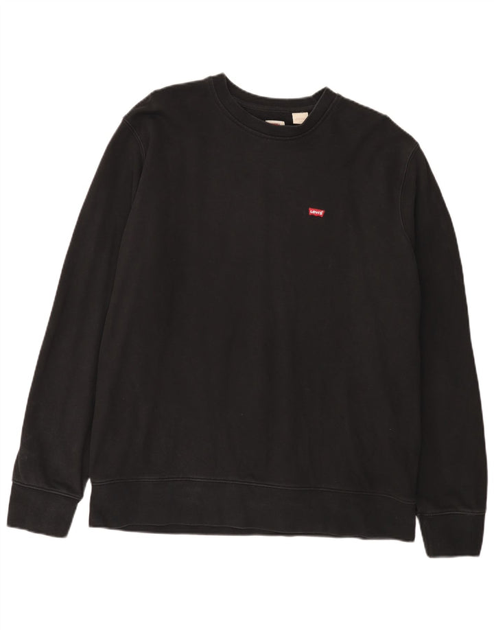 Мужской свитшот Levi's Standard, большой черный хлопковый джемпер