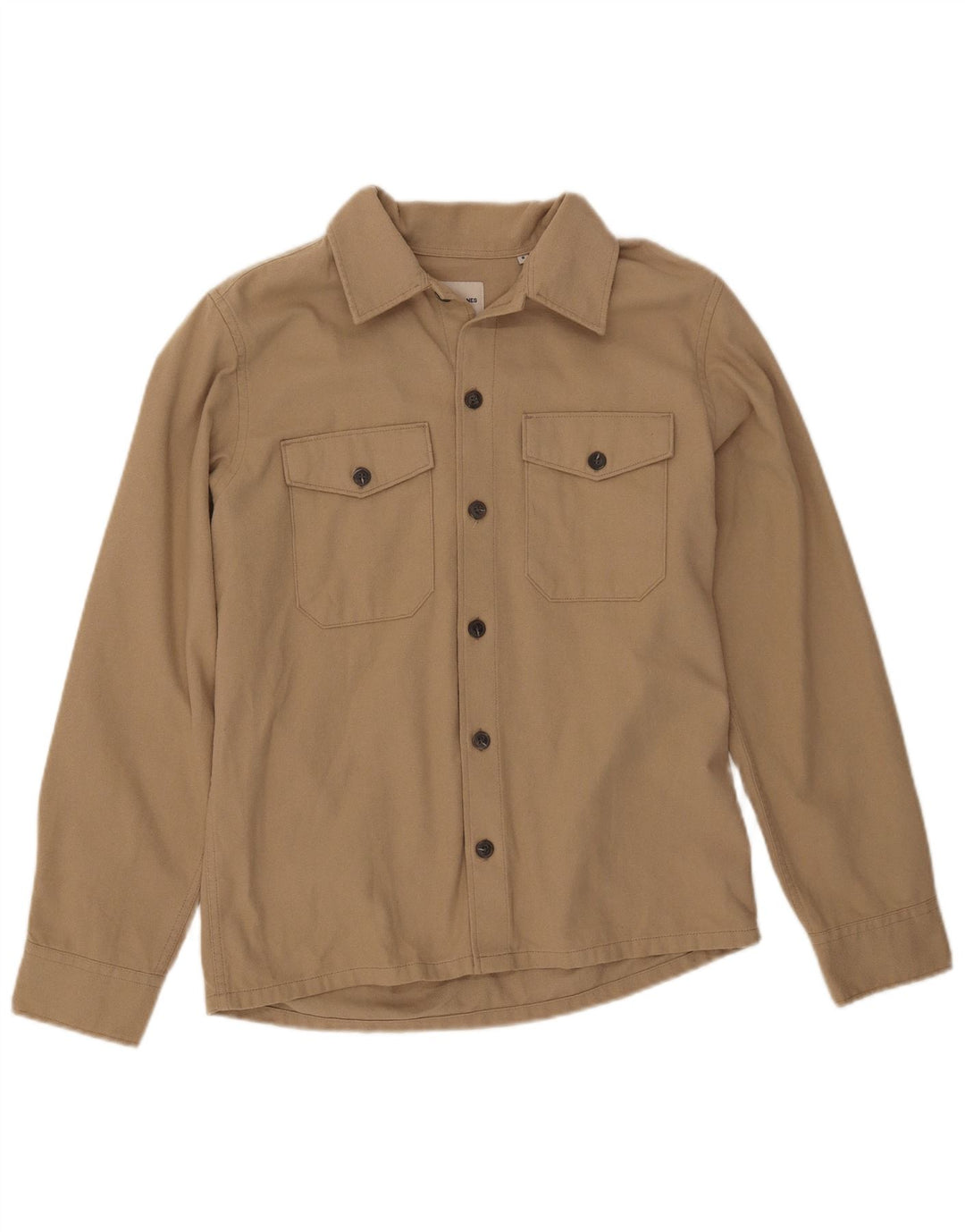 Мужская фланелевая рубашка JACK & JONES, маленькая, бежевый, хлопок