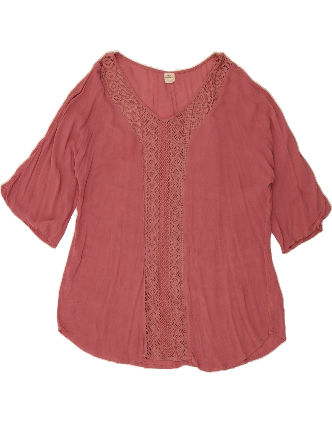 O'NEILL Womens Oversized Blouse Top UK 10 Small Pink Viscose Vintage O'Neill and Second-Hand O'Neill from Messina Hembry 