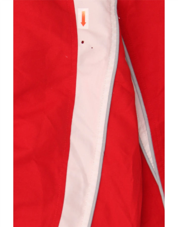 ASICS Mens Tracksuit Top Jacket XL Red Colourblock Polyester