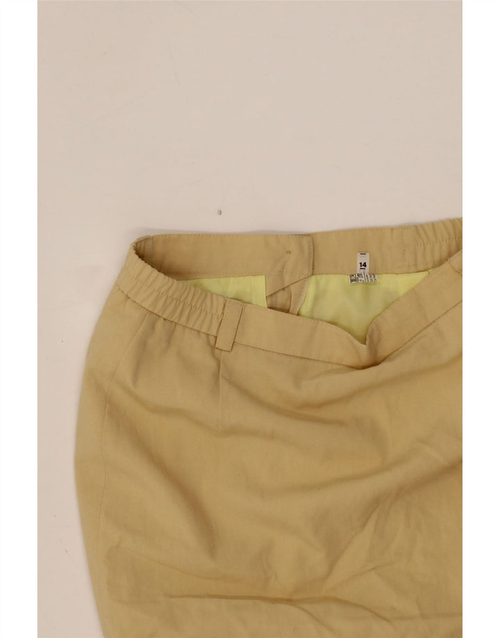VINTAGE Womens Pencil Skirt UK 14 Medium W28  Yellow Polyester Vintage Vintage and Second-Hand Vintage from Messina Hembry 