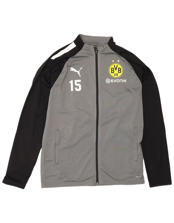 Спортивный костюм Puma для мальчиков BVB Dortmund, верхняя куртка, 15–16 лет, серая с цветными блоками