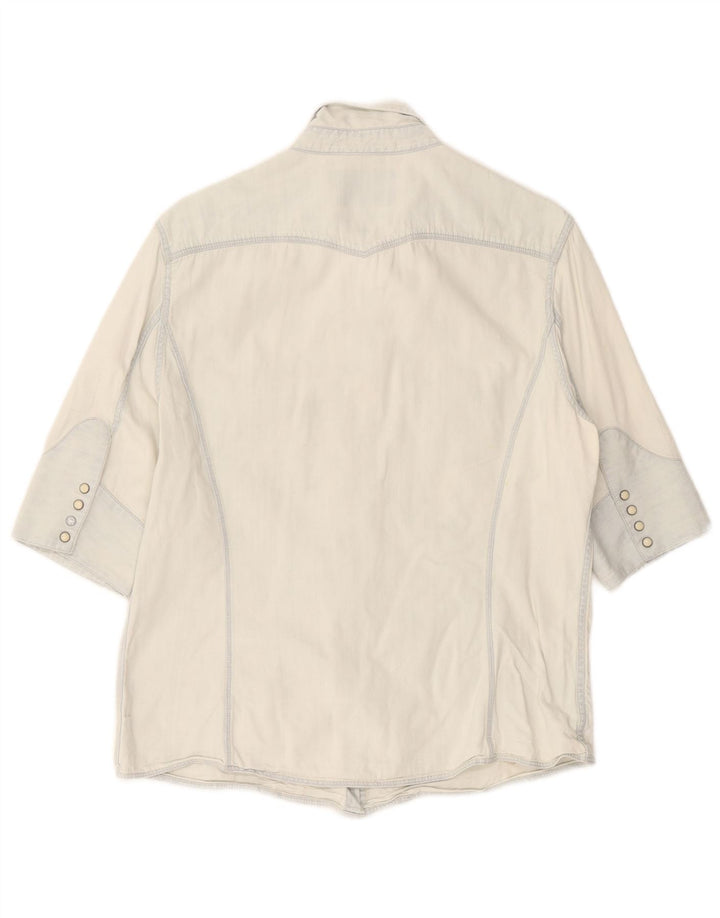 Женская джинсовая рубашка с коротким рукавом Levi's UK 16, большая синяя