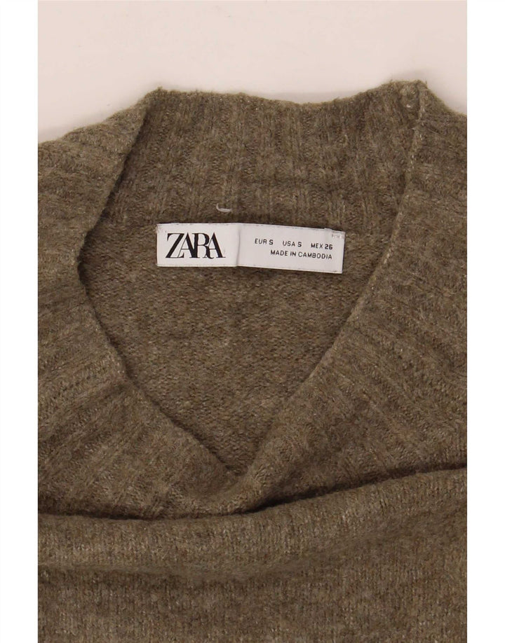 Женский свободный джемпер с высоким воротником Zara UK 10, маленький зеленый цвет