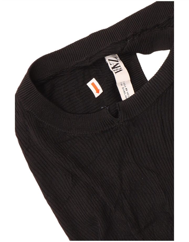 Женский жилет Zara UK 12, средний черный, вискоза