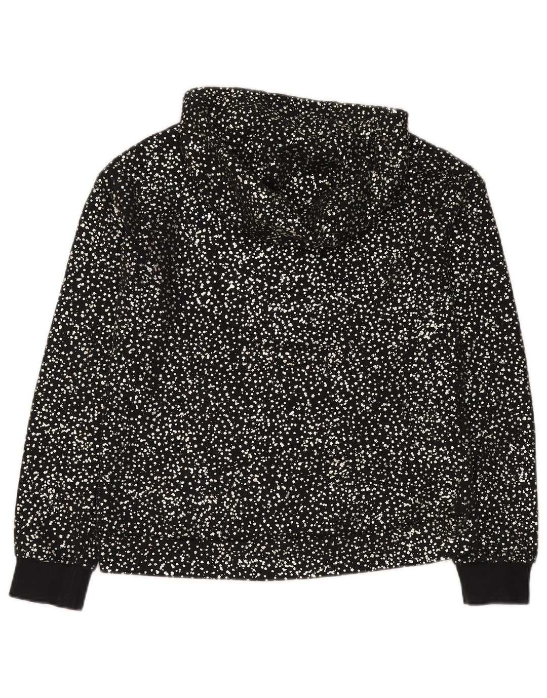 Джемпер с капюшоном NIKE для девочек 13–14 лет, XL, черный в пятнах, хлопок