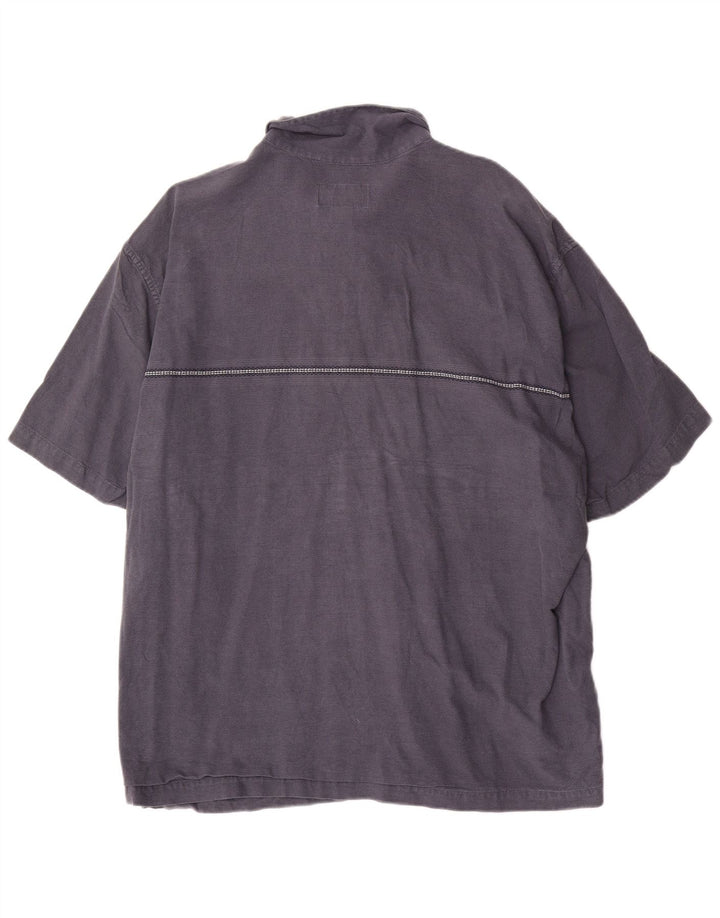 Мужская рубашка с коротким рукавом Eddie Bauer 2XL темно-синяя, хлопок