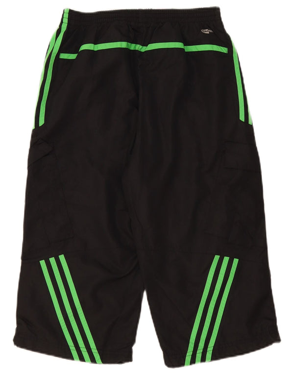 Спортивные шорты-бермуды Adidas Girls Clima 365 12–13 лет, черные с цветными блоками