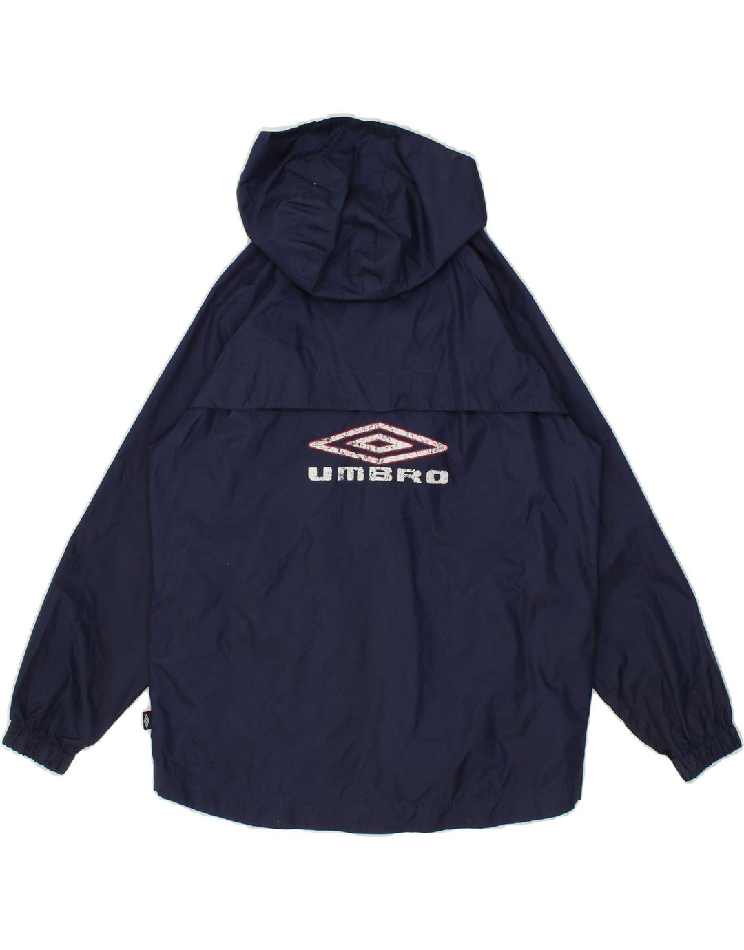 UMBRO Boys Hooded Rain Jacket 9-10 Years Medium Navy Blue Nylon Vintage Umbro and Second-Hand Umbro from Messina Hembry 