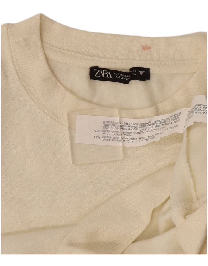 Женский свитер Zara UK 14, средний белый полиэстер