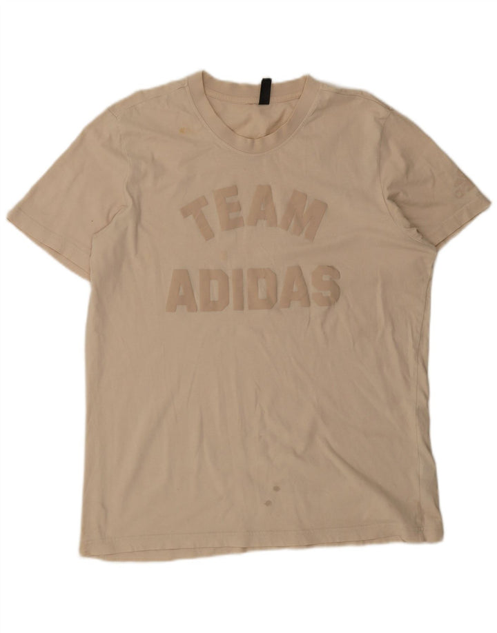 Мужская футболка с рисунком Adidas, большая, бежевая