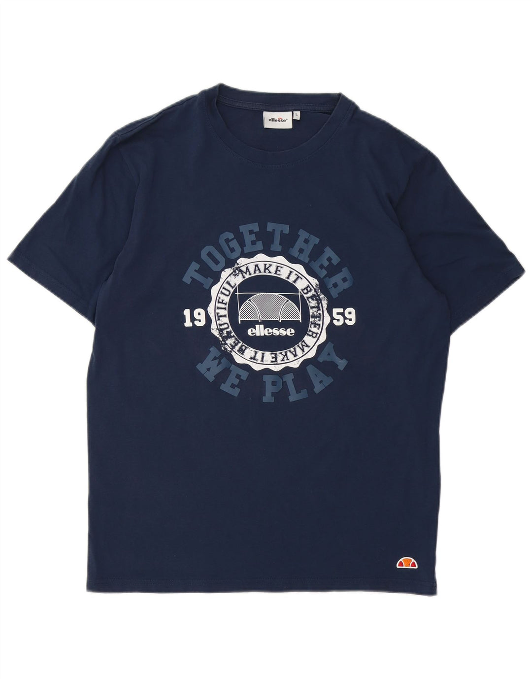Ellesse Мужская футболка с рисунком, большой темно-синий хлопок