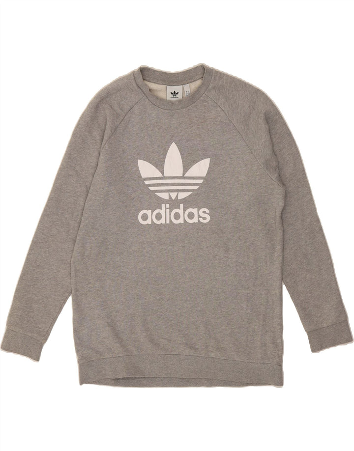 ADIDAS Mens Graphic Sweatshirt Jumper Large Grey Cotton Vintage Adidas and Second-Hand Adidas from Messina Hembry 