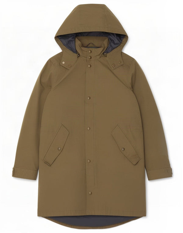 Мужская парка Massimo Dutti с капюшоном UK 40, большой цвет хаки