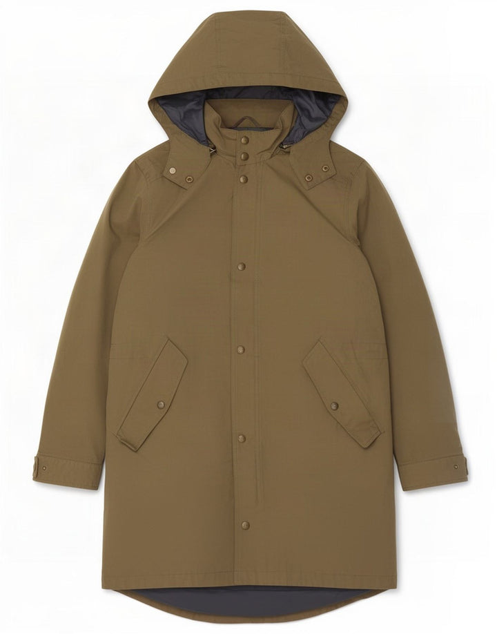 Мужская парка Massimo Dutti с капюшоном UK 40, большой цвет хаки