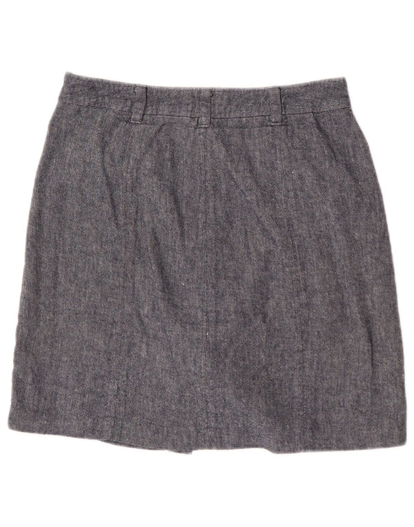 Женская мини-юбка Hobbs UK 10, маленькая W28, синяя, хлопок