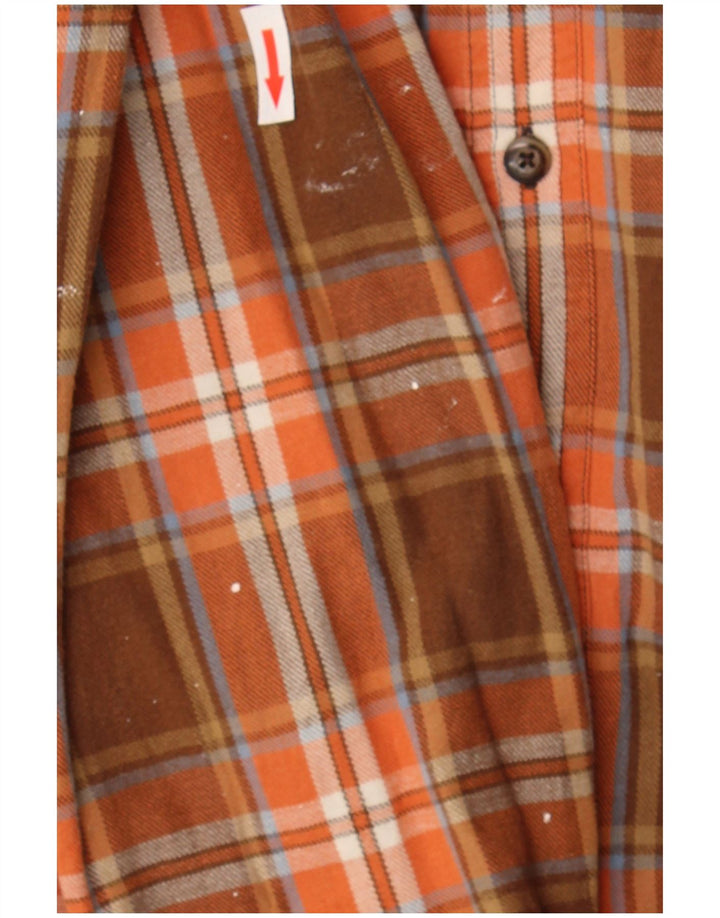 Мужская фланелевая рубашка Timberland среднего коричневого цвета в клетку, хлопок