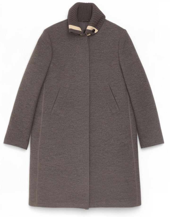 Женское пальто Fay UK 18 XL серое из натуральной шерсти