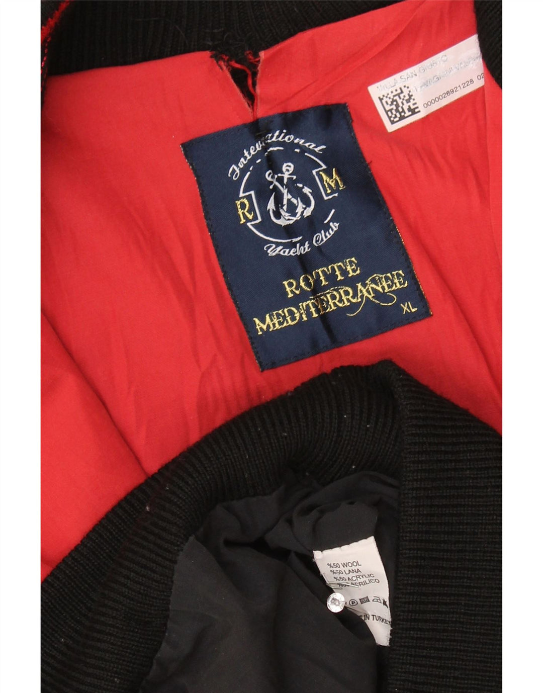 Винтажный мужской кардиган-свитер XL из черной шерсти