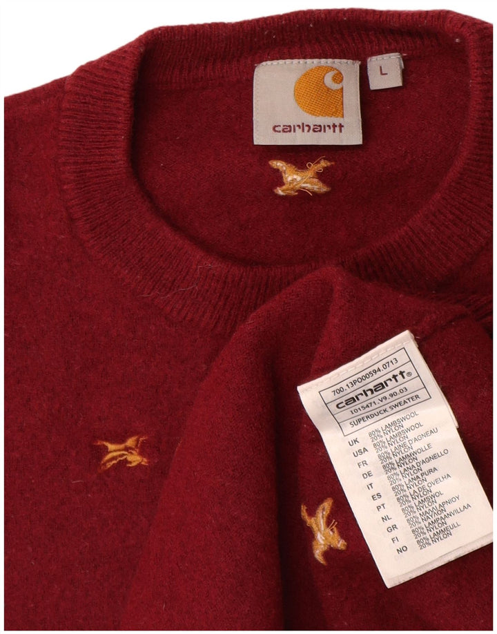 Женский джемпер с круглым вырезом Carhartt, Великобритания 14, большой красный