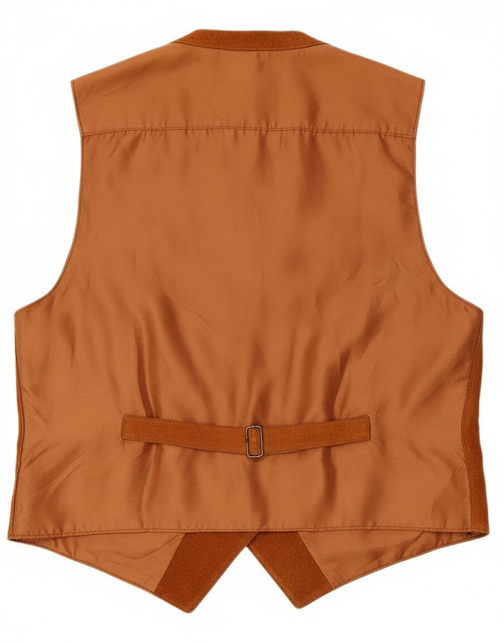 Винтажный женский замшевый жилет UK 16, большой коричневый кожаный размер