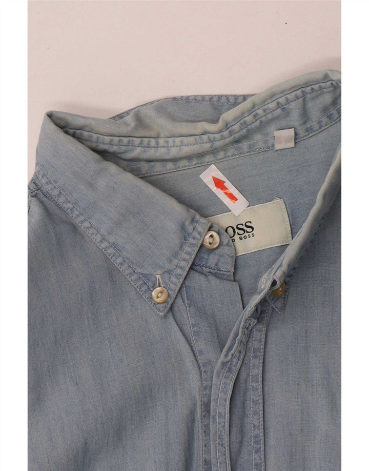 Мужская рубашка Hugo Boss, большая синяя