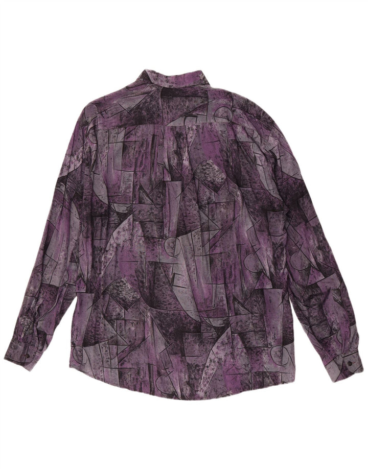 Мужская рубашка Walter Wolf, размер 43, большая фиолетовая вискоза с геометрическим рисунком